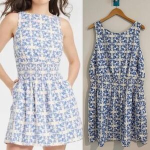 A New Day Plus size women A-Line Sundress w/pockets Blue 1X